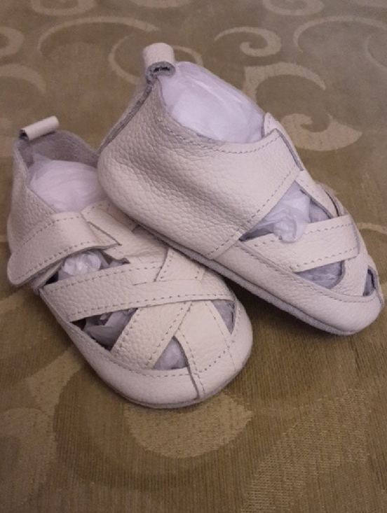Other - Baby Crisscross Leather Walker Sandals in White
